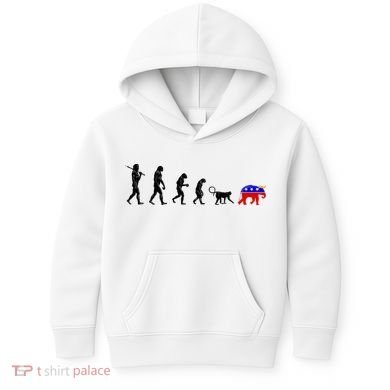 Funny Pro-Democrat Anti-Republican Devolution Kids Hoodie
