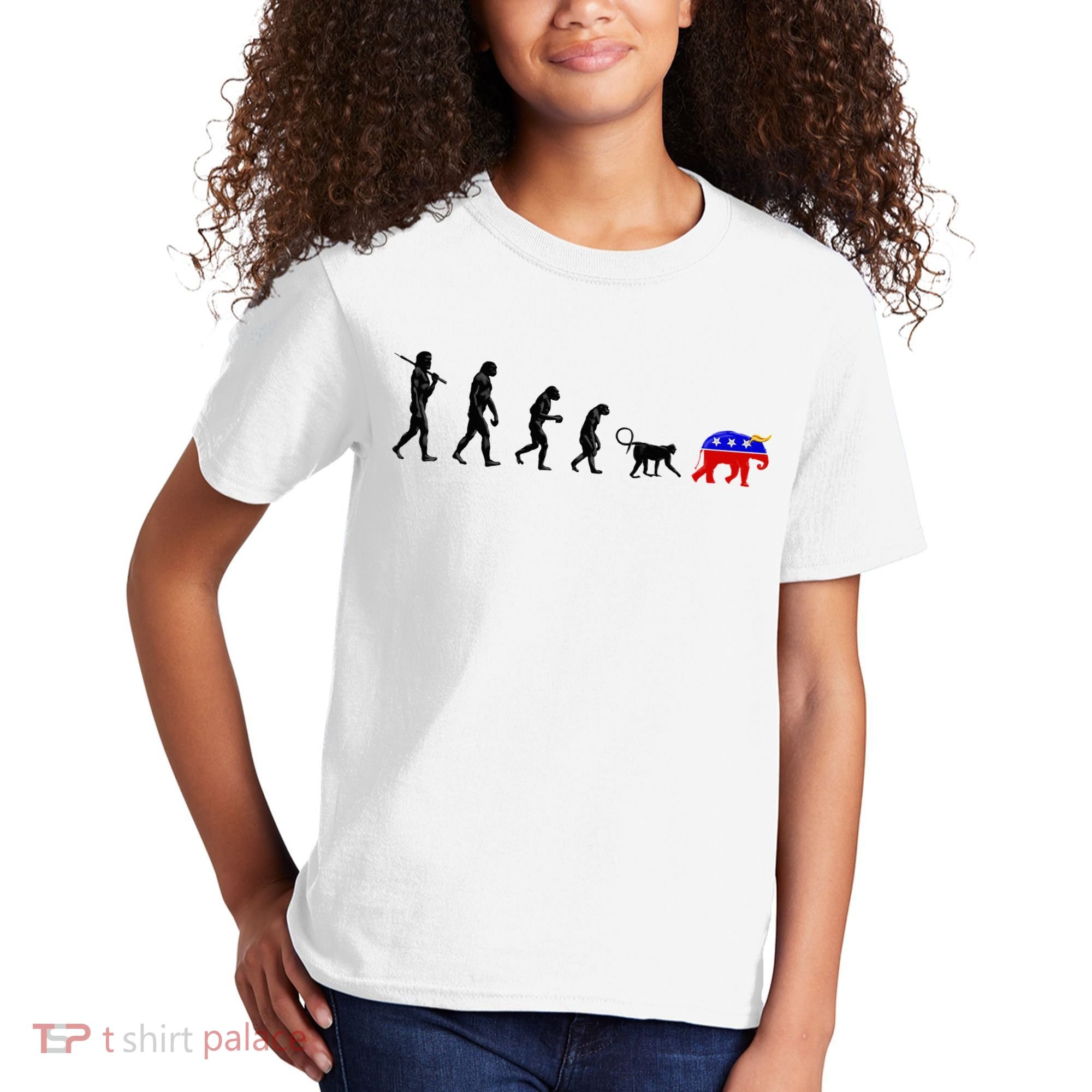Funny Pro-Democrat Anti-Republican Devolution Kids T-Shirt