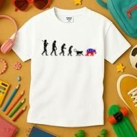 Funny Pro-Democrat Anti-Republican Devolution Kids T-Shirt thumb 3