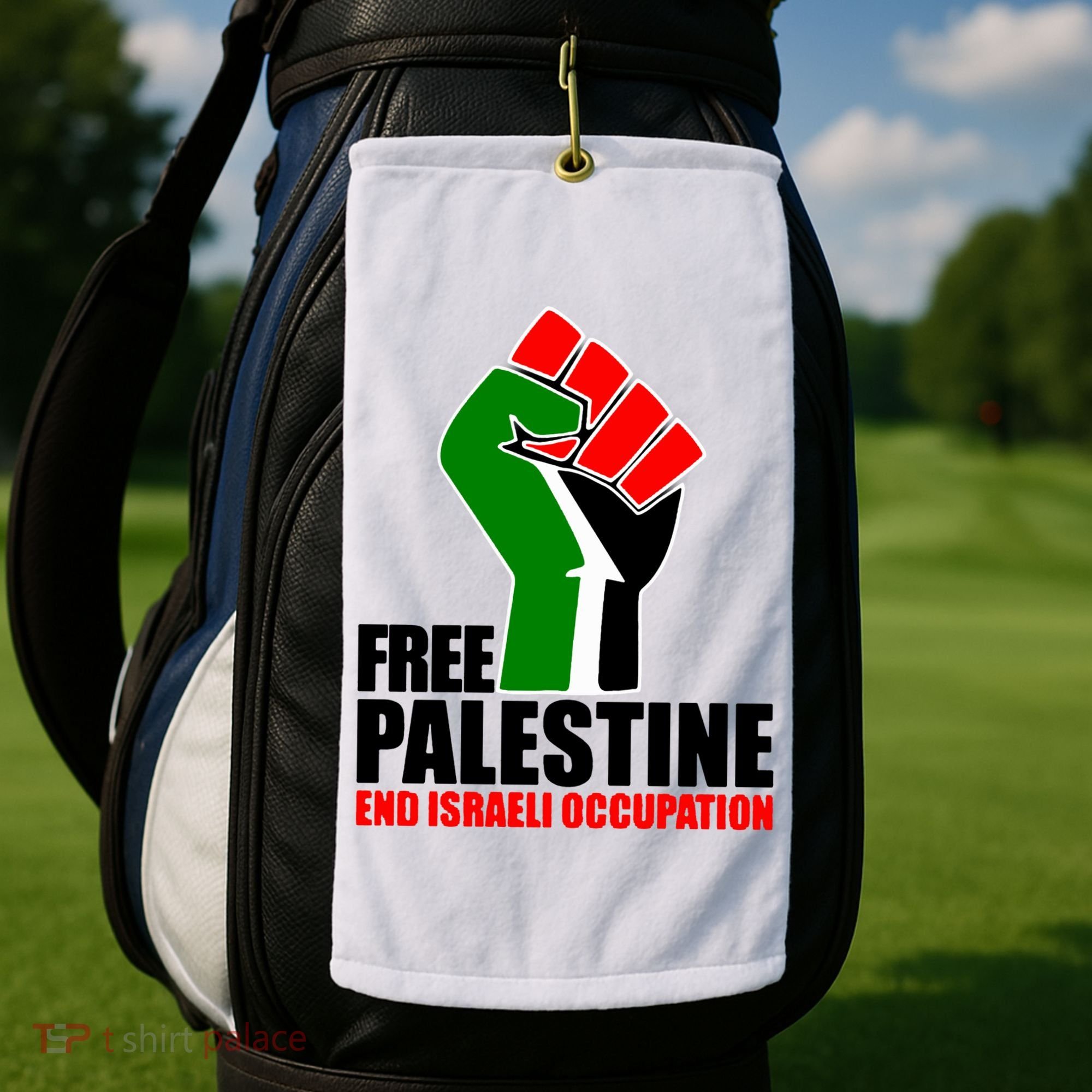 Free Palestine And End Israeli Occupation Golf Towel