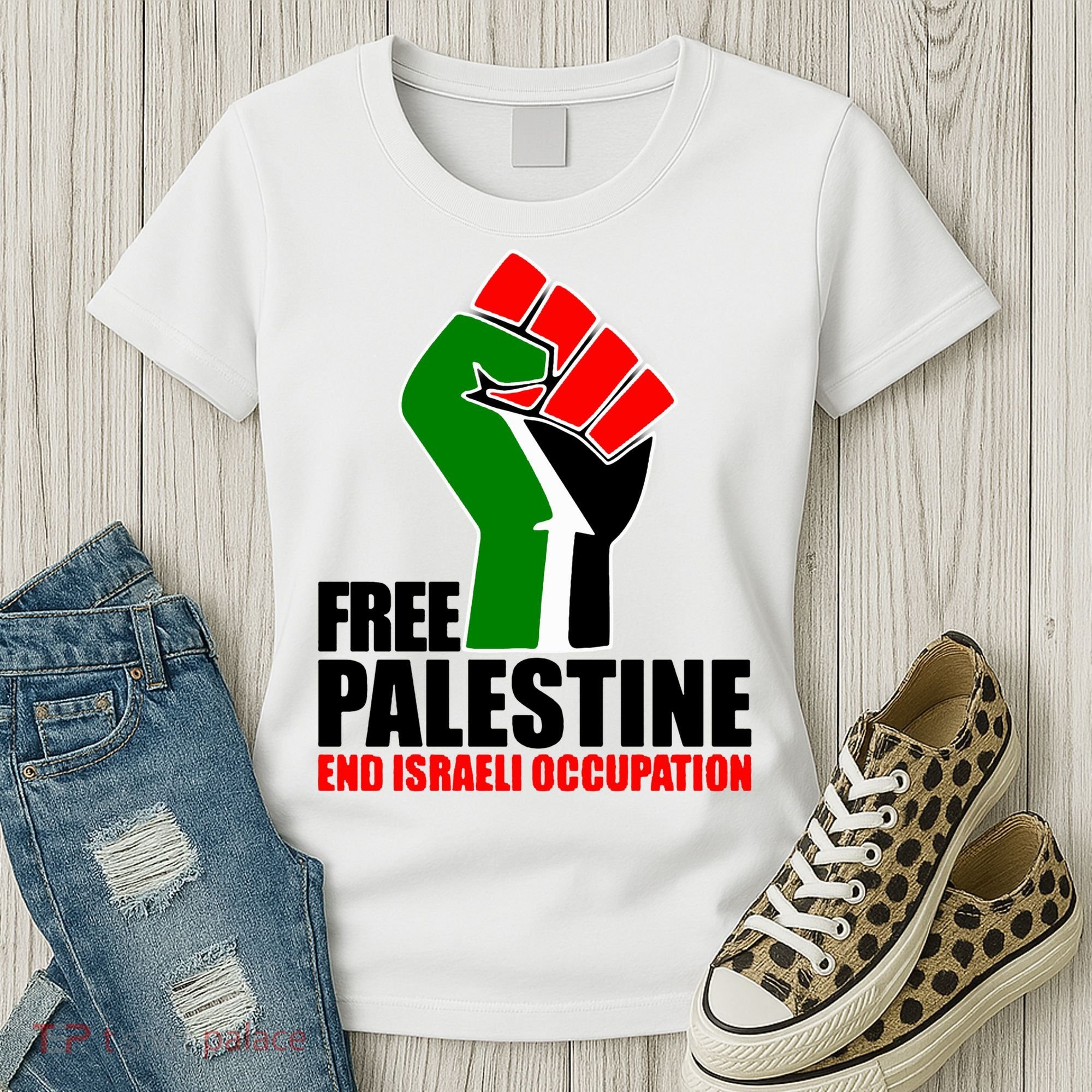Free Palestine And End Israeli Occupation Women's T-Shirt