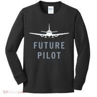 Future Pilot Aviation Airplane Kids Long Sleeve Shirt thumb 0