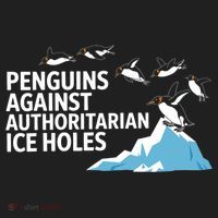 Funny Penguins Against Authoritarian Ice Holes Sarcastic  Beanie thumb 2