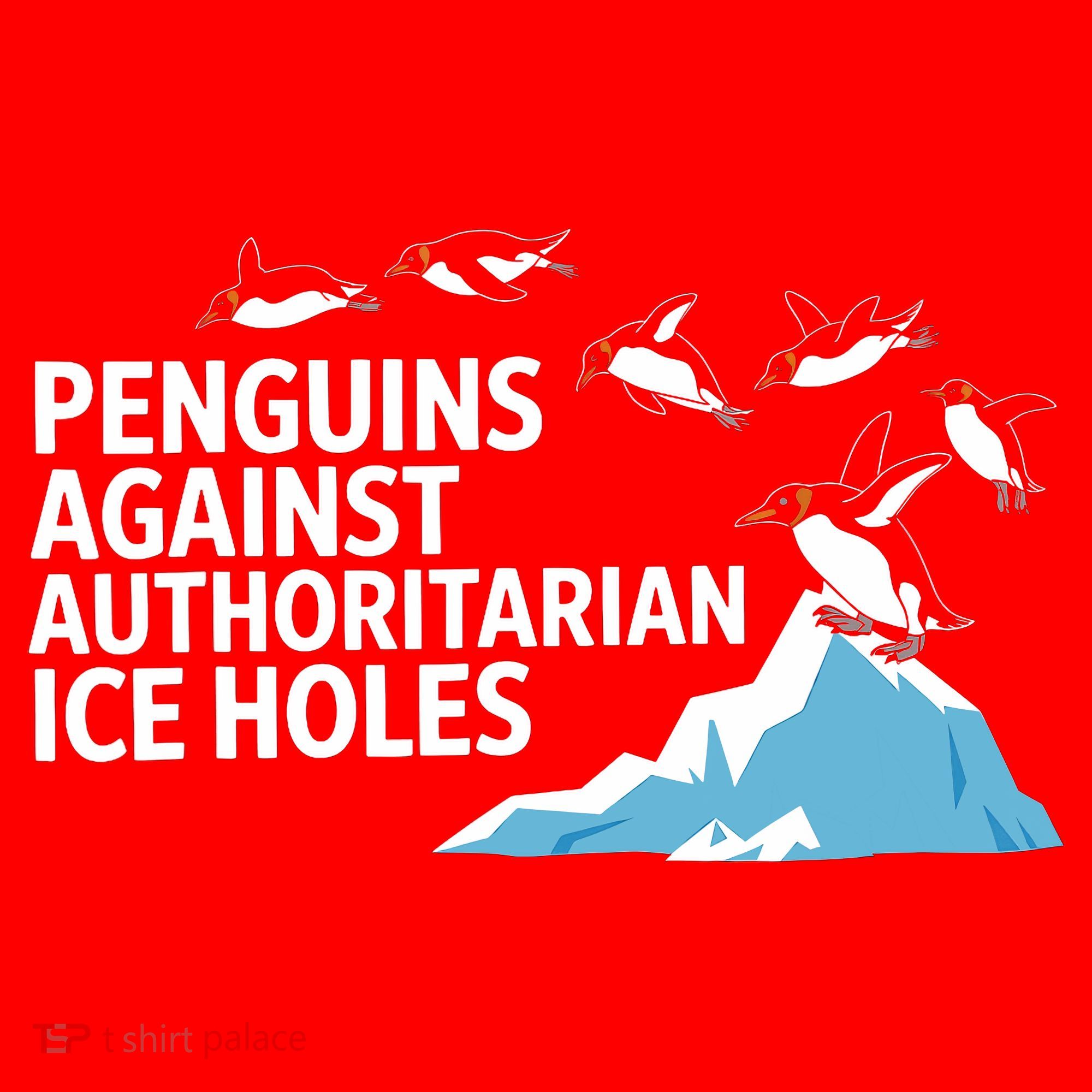 Funny Penguins Against Authoritarian Ice Holes Sarcastic  Santa Hat