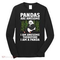 Funny Panda Art For Women Giant Panda Bear Panda Lovers Long Sleeve Shirt thumb 0