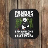 Funny Panda Art For Women Giant Panda Bear Panda Lovers Coaster thumb 0