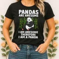 Funny Panda Art For Women Giant Panda Bear Panda Lovers Women's T-Shirt thumb 2