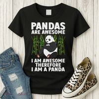 Funny Panda Art For Women Giant Panda Bear Panda Lovers Women's T-Shirt thumb 3