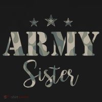 Funny Proud Army Sister Gift Camouflage Shirt Army Sister Gift T-Shirt thumb 7