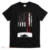 Fishing Pole American Flag Gift For Patriotic Fisherman T-Shirt thumb 0