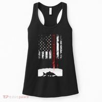 Fishing Pole American Flag Gift For Patriotic Fisherman Women's Tank Top thumb 0