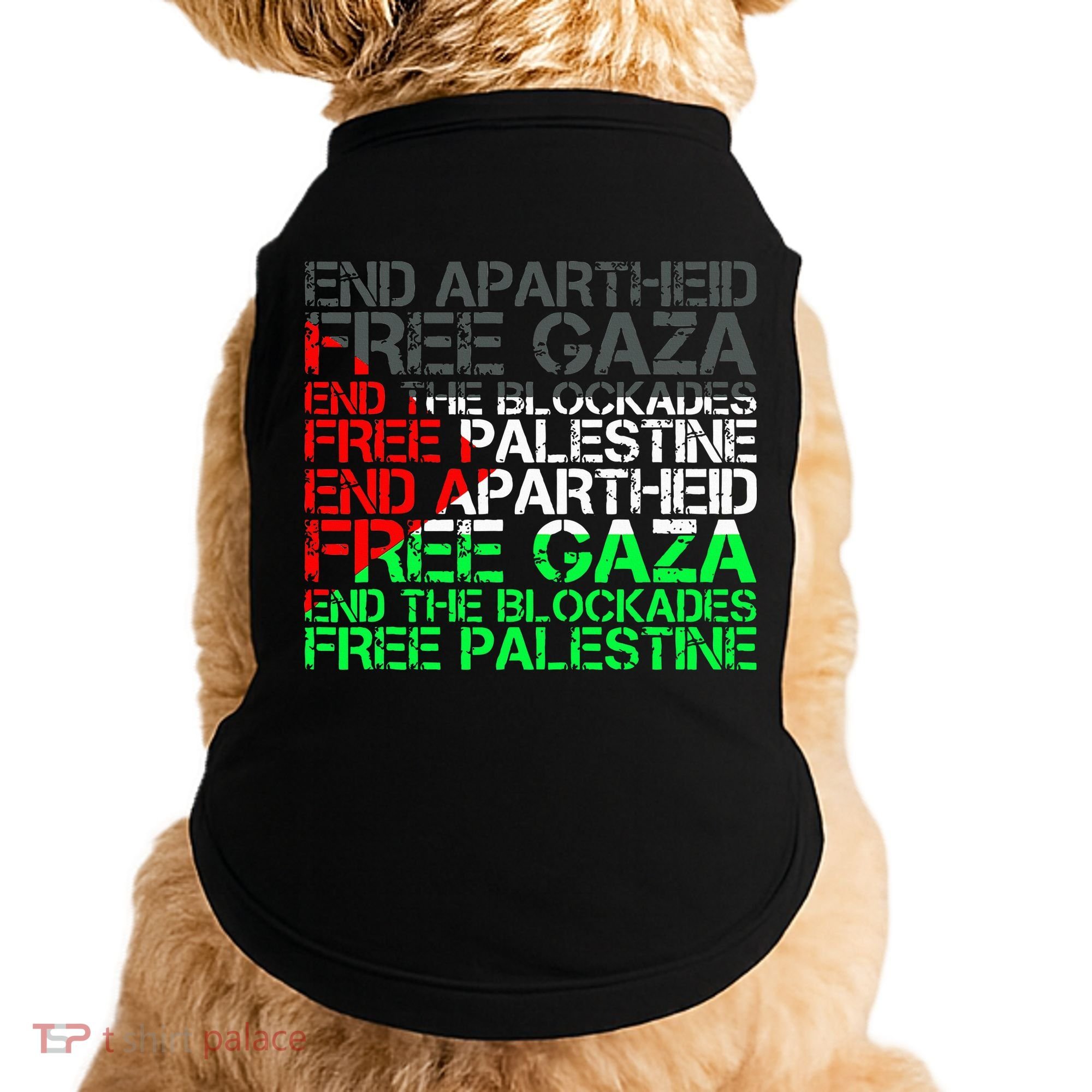 Free Palestine Arabic Palestine Gaza Jerusalem Support Flag Doggie Tank