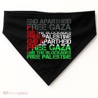 Free Palestine Arabic Palestine Gaza Jerusalem Support Flag USA-Made Doggie Bandana thumb 0