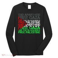 Free Palestine Arabic Palestine Gaza Jerusalem Support Flag Long Sleeve Shirt thumb 0
