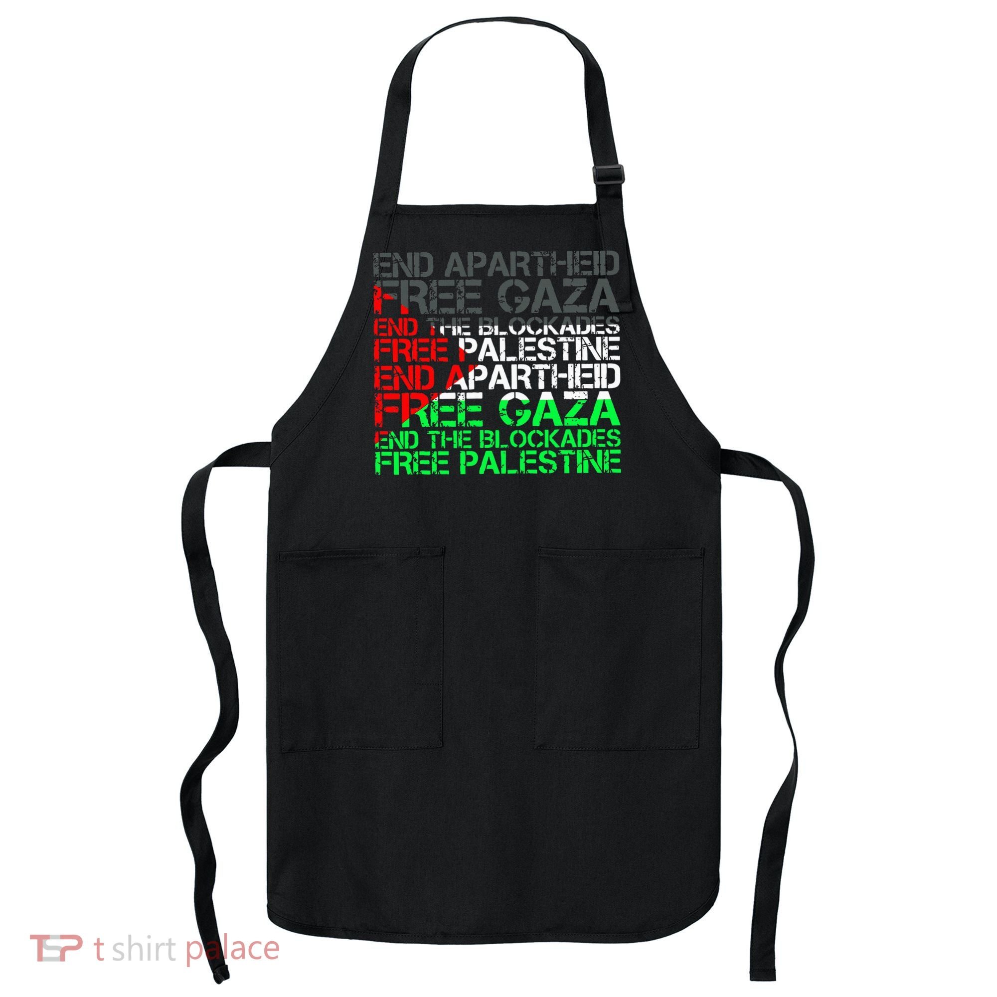 Free Palestine Arabic Palestine Gaza Jerusalem Support Flag Apron
