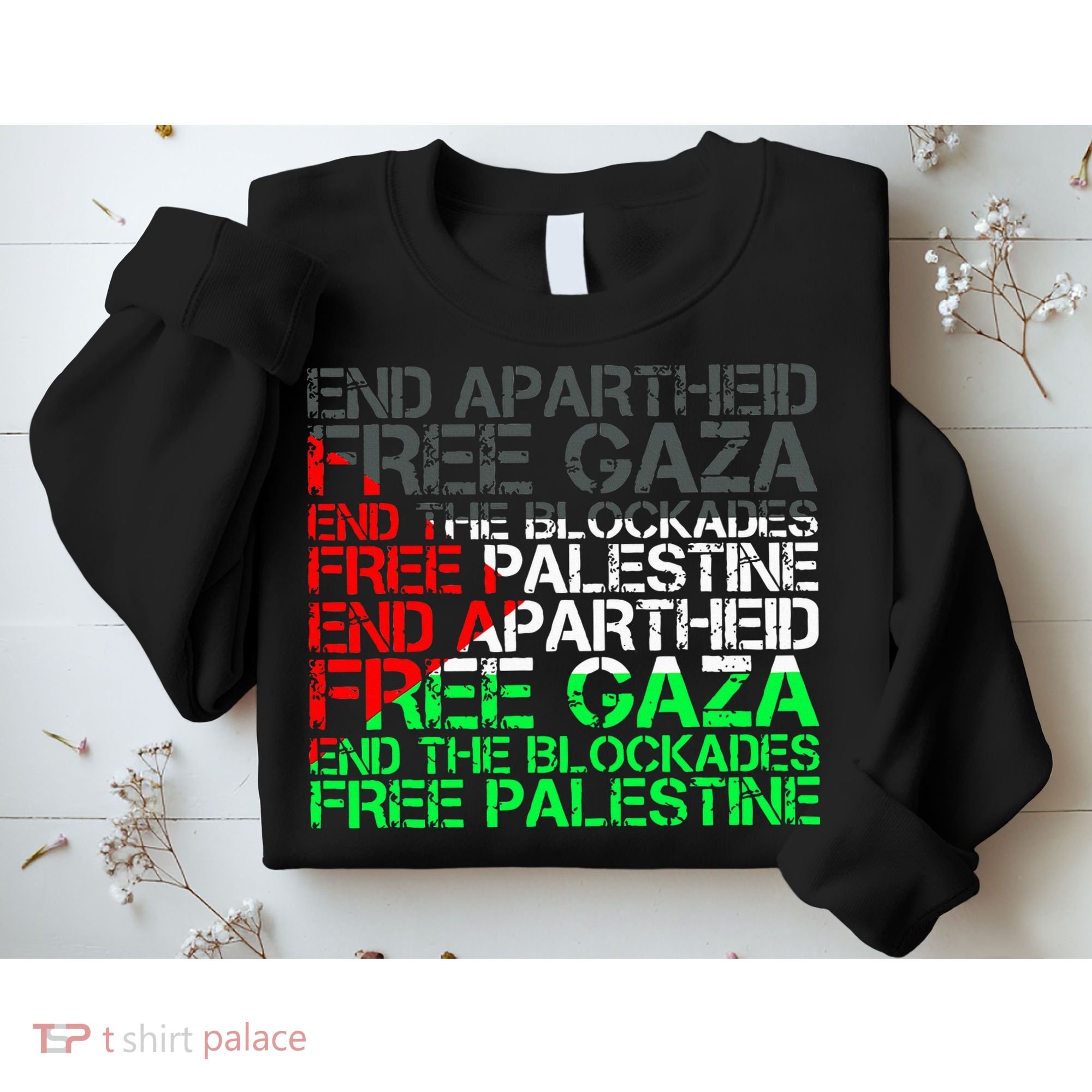 Free Palestine Arabic Palestine Gaza Jerusalem Support Flag Sweatshirt