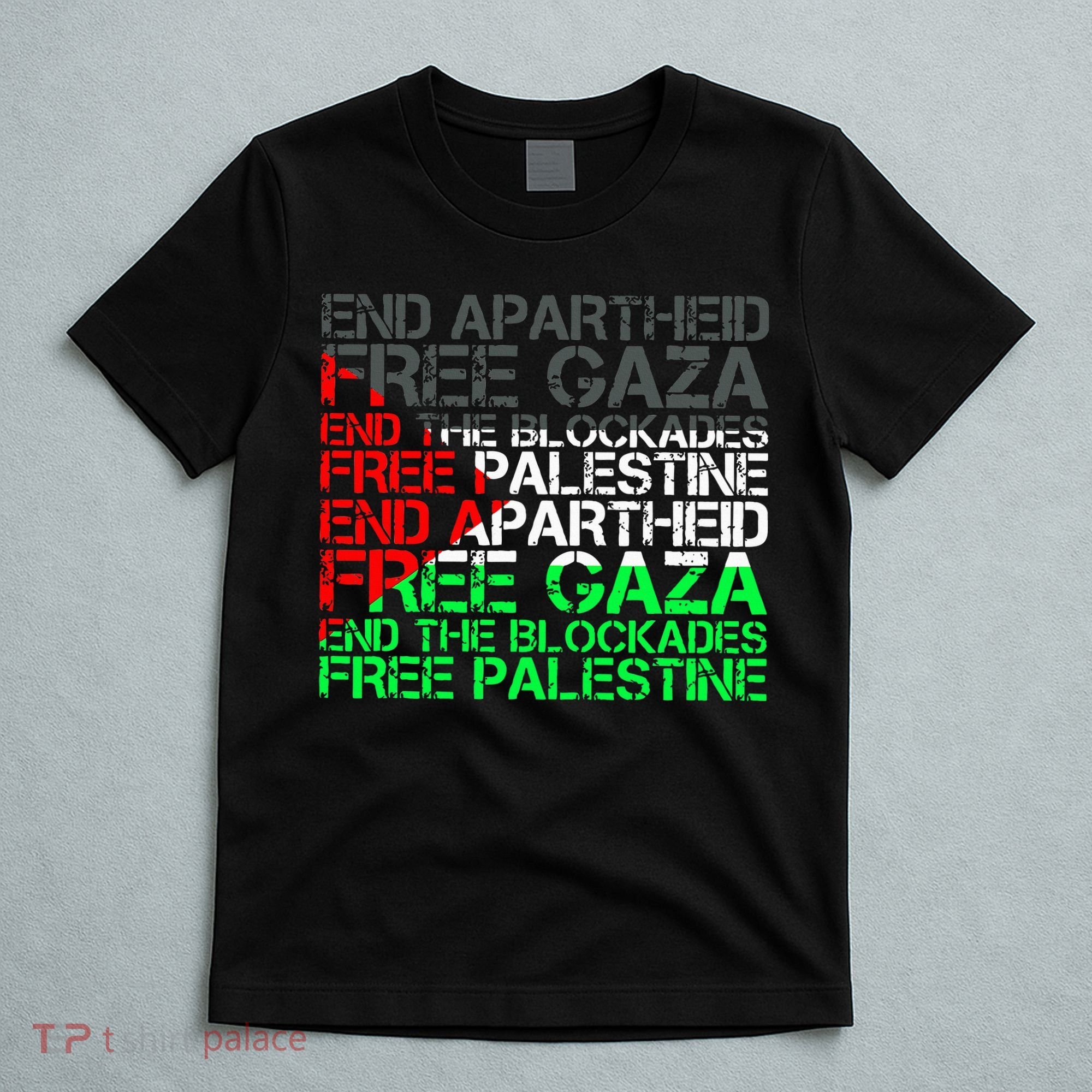 Free Palestine Arabic Palestine Gaza Jerusalem Support Flag T-Shirt