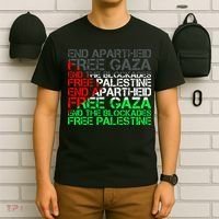 Free Palestine Arabic Palestine Gaza Jerusalem Support Flag T-Shirt thumb 6