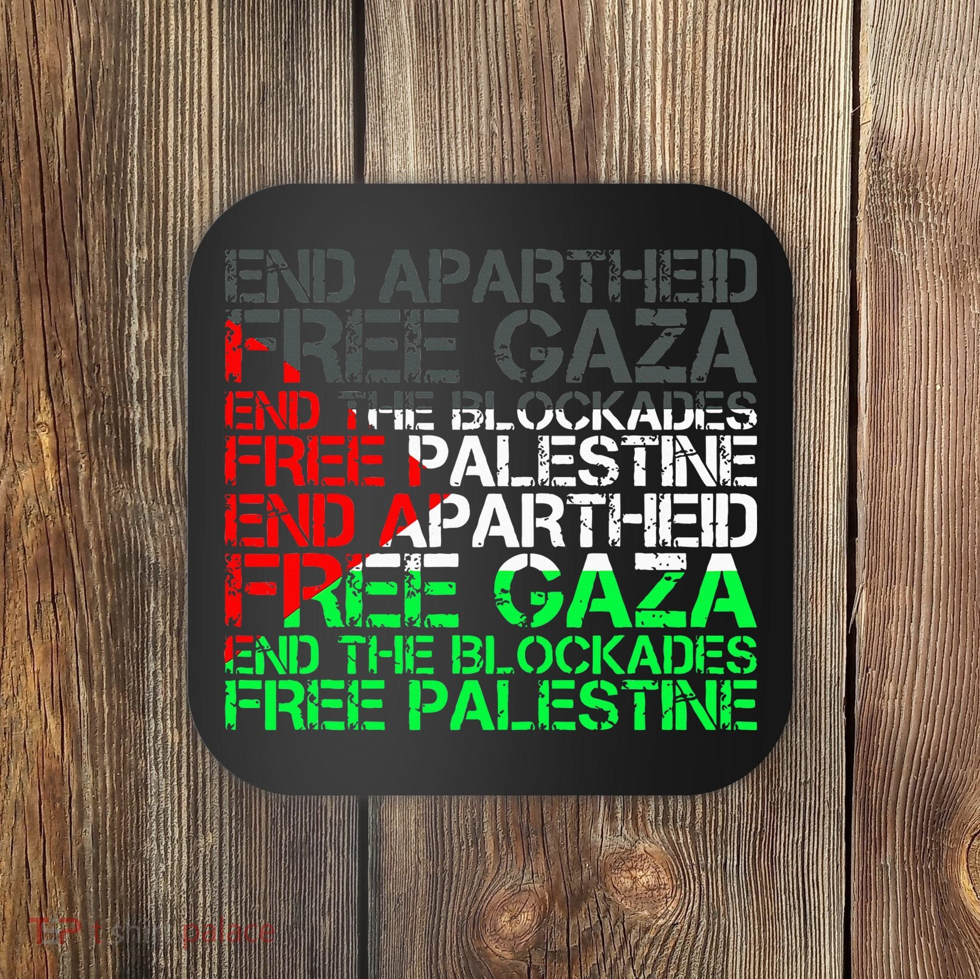 Free Palestine Arabic Palestine Gaza Jerusalem Support Flag Coaster