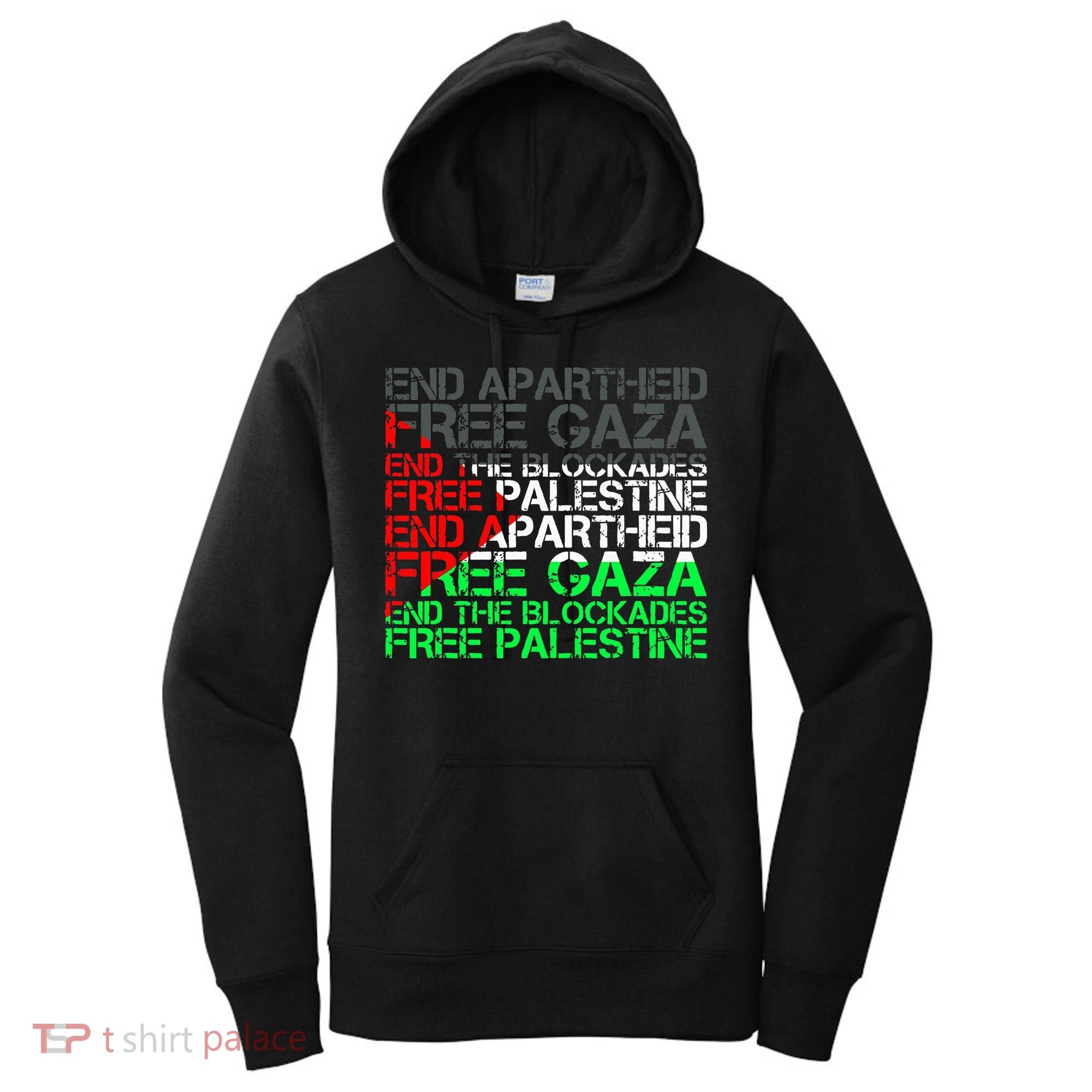 Free Palestine Arabic Palestine Gaza Jerusalem Support Flag Women's Hoodie