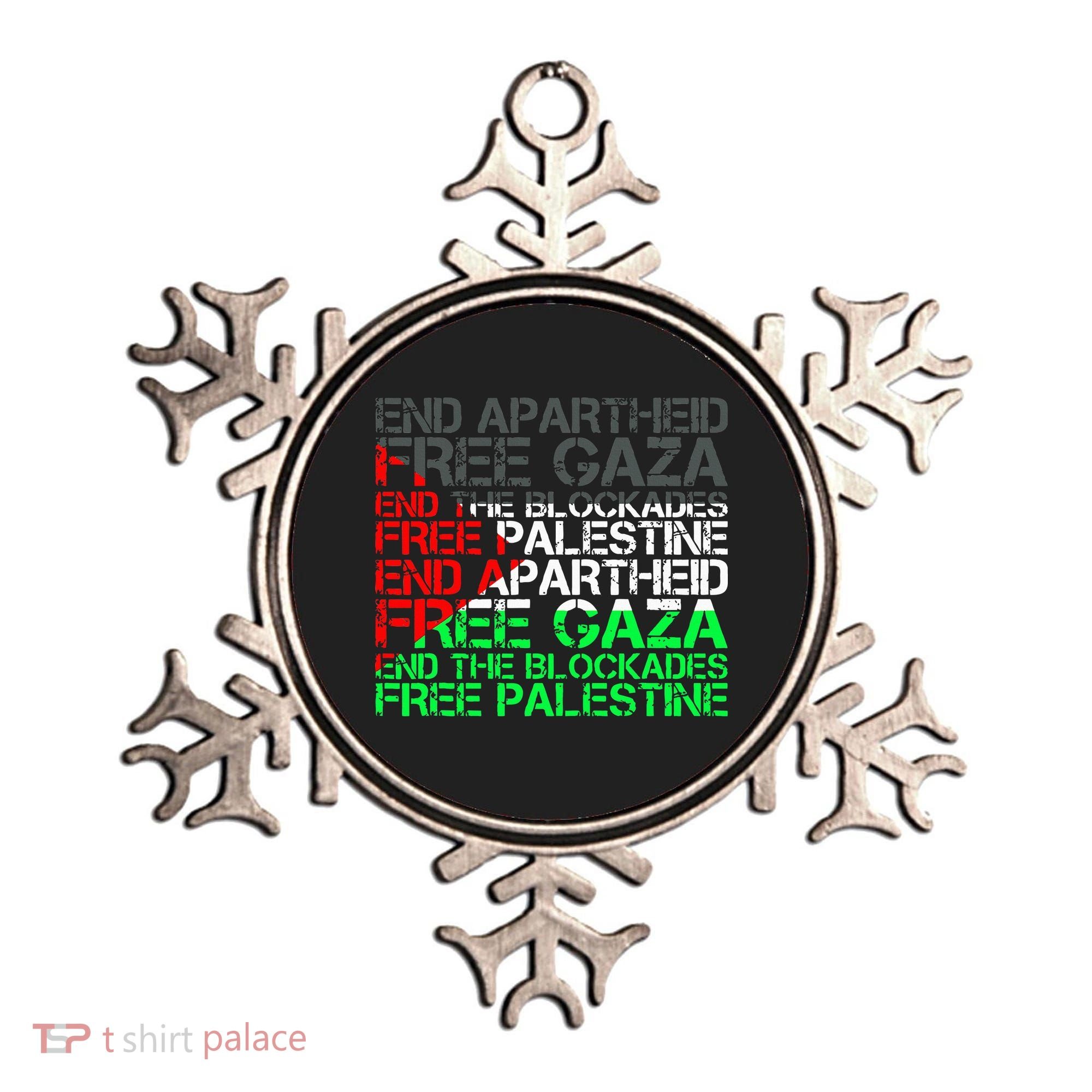 Free Palestine Arabic Palestine Gaza Jerusalem Support Flag Ornament