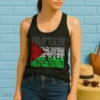 Free Palestine Arabic Palestine Gaza Jerusalem Support Flag Women's Tank Top thumb 2