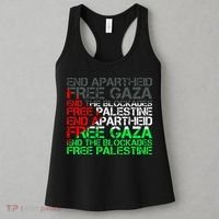 Free Palestine Arabic Palestine Gaza Jerusalem Support Flag Women's Tank Top thumb 3