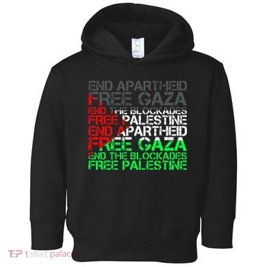 Free Palestine Arabic Palestine Gaza Jerusalem Support Flag Toddler Hoodie