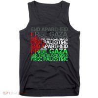 Free Palestine Arabic Palestine Gaza Jerusalem Support Flag Tank Top thumb 0