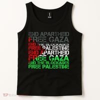 Free Palestine Arabic Palestine Gaza Jerusalem Support Flag Tank Top thumb 2