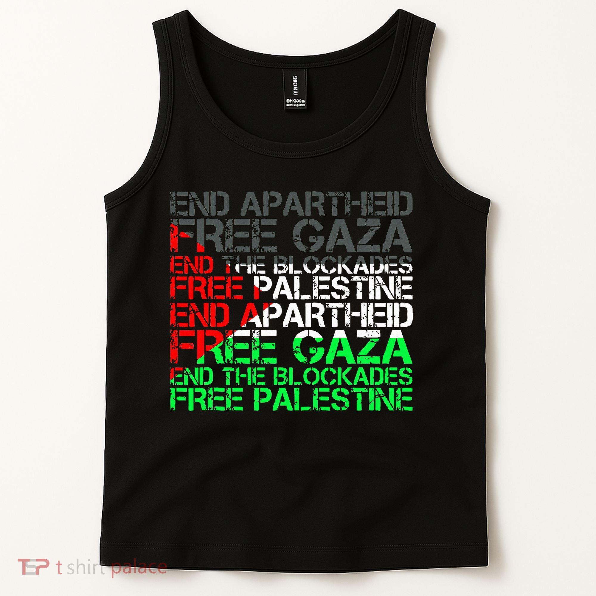 Free Palestine Arabic Palestine Gaza Jerusalem Support Flag Tank Top