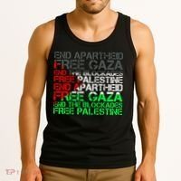 Free Palestine Arabic Palestine Gaza Jerusalem Support Flag Tank Top thumb 3