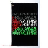 Free Palestine Arabic Palestine Gaza Jerusalem Support Flag Golf Towel thumb 0