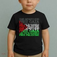 Free Palestine Arabic Palestine Gaza Jerusalem Support Flag Toddler T-Shirt thumb 2