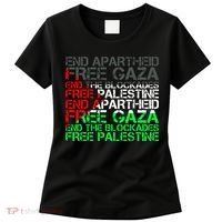 Free Palestine Arabic Palestine Gaza Jerusalem Support Flag Women's T-Shirt thumb 0