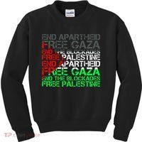 Free Palestine Arabic Palestine Gaza Jerusalem Support Flag Kids Sweatshirt thumb 0