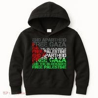 Free Palestine Arabic Palestine Gaza Jerusalem Support Flag Kids Hoodie thumb 0
