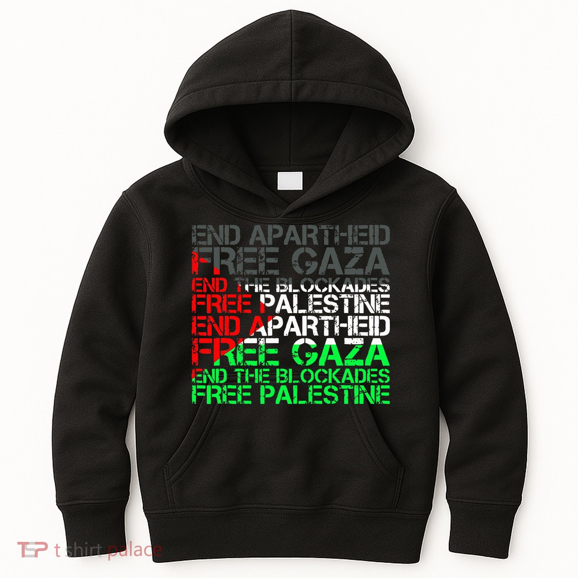 Free Palestine Arabic Palestine Gaza Jerusalem Support Flag Kids Hoodie