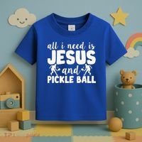 Funny Pickleball All I Need Is Jesus And PickleBall Toddler T-Shirt thumb 3