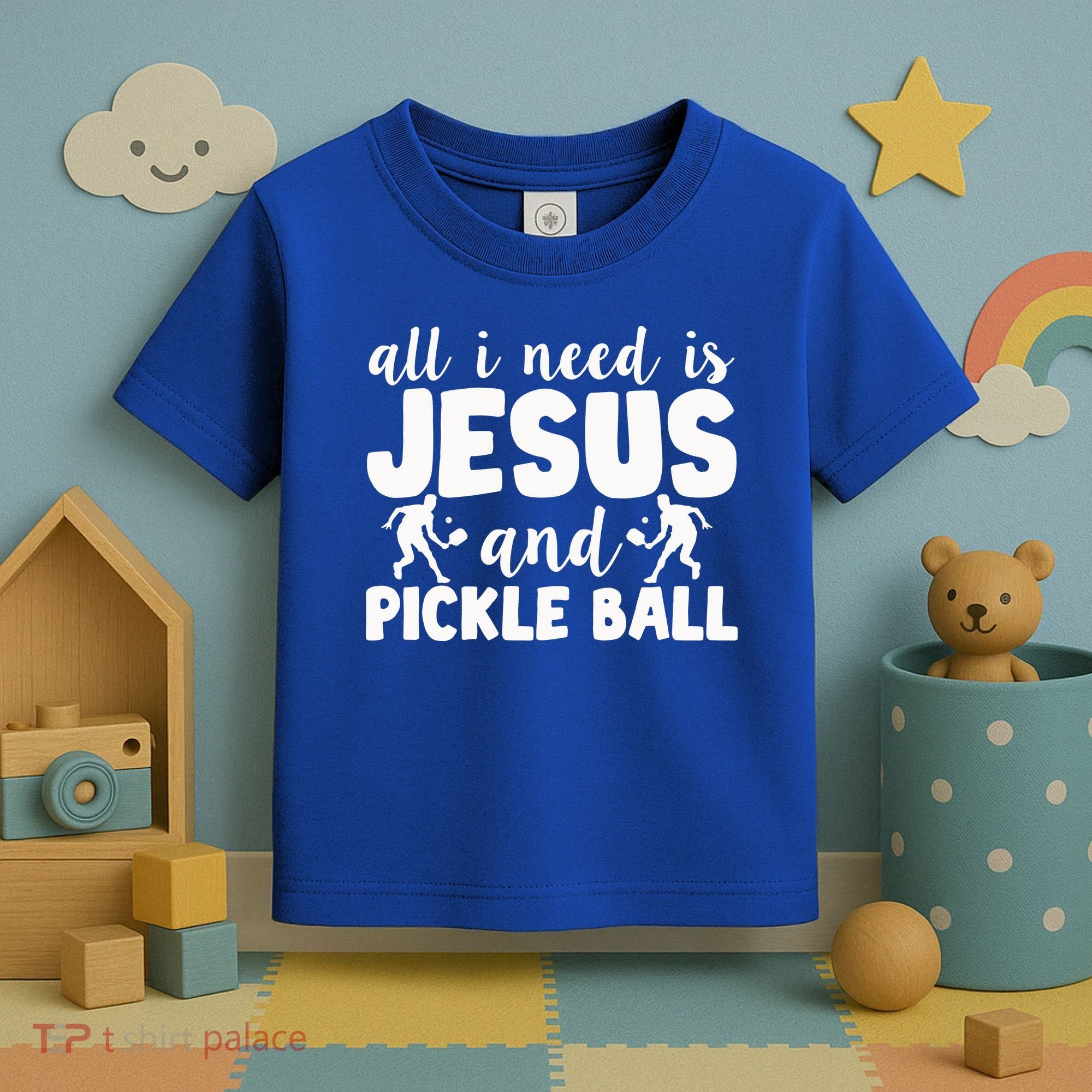 Funny Pickleball All I Need Is Jesus And PickleBall Toddler T-Shirt