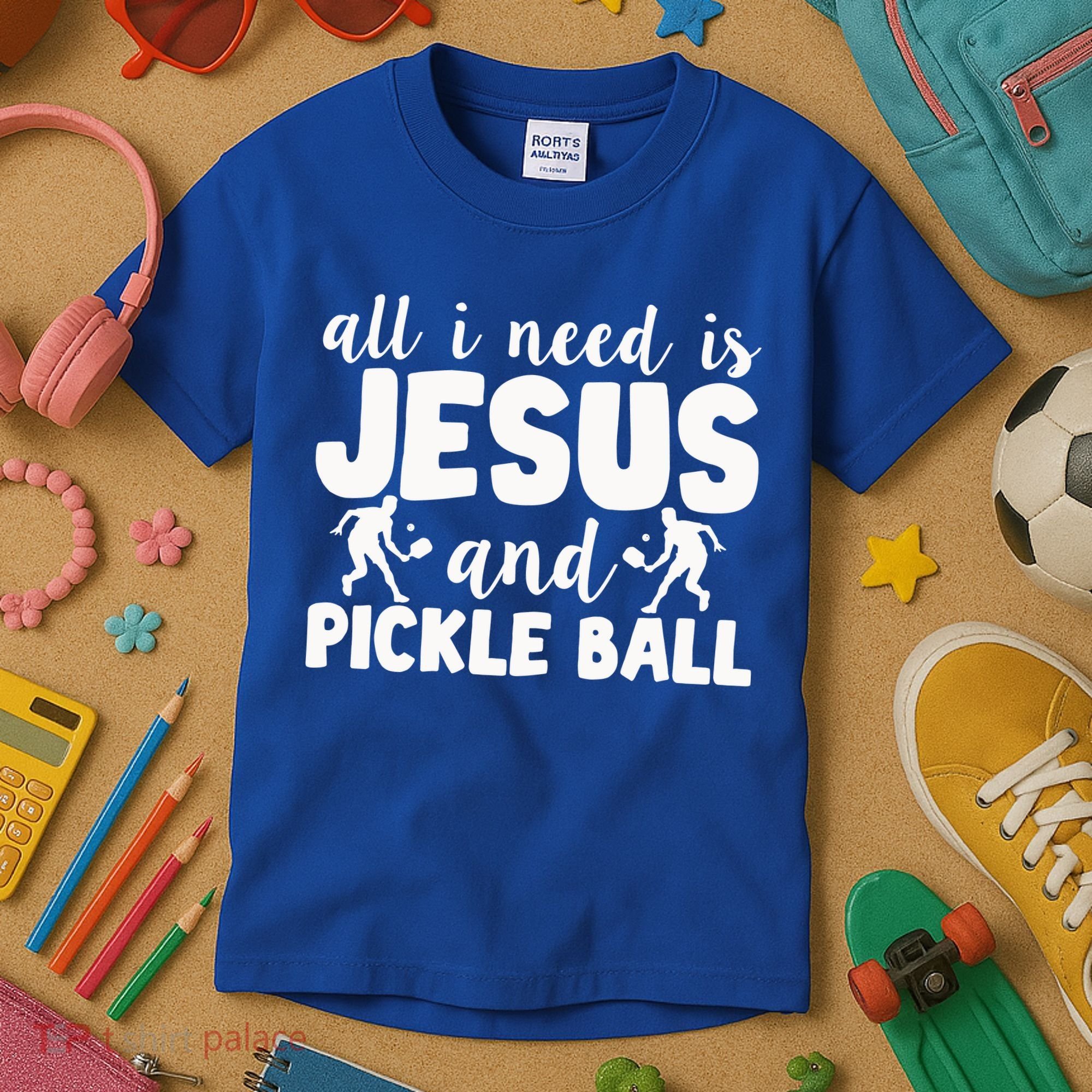 Funny Pickleball All I Need Is Jesus And PickleBall Kids T-Shirt