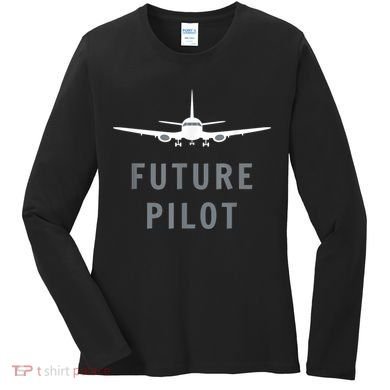 Future Pilot Airplane Pilot Aviation Gift Women's Long Sleeve Shirt