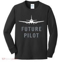 Future Pilot Airplane Pilot Aviation Gift Kids Long Sleeve Shirt thumb 0