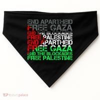 Free Palestine Arabic Palestine Gaza Jerusalem Support Flag USA-Made Doggie Bandana thumb 0