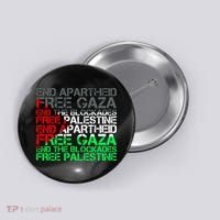 Free Palestine Arabic Palestine Gaza Jerusalem Support Flag Button thumb 0