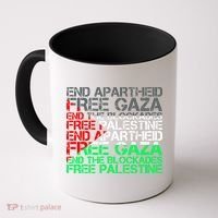 Free Palestine Arabic Palestine Gaza Jerusalem Support Flag Coffee Mug thumb 0