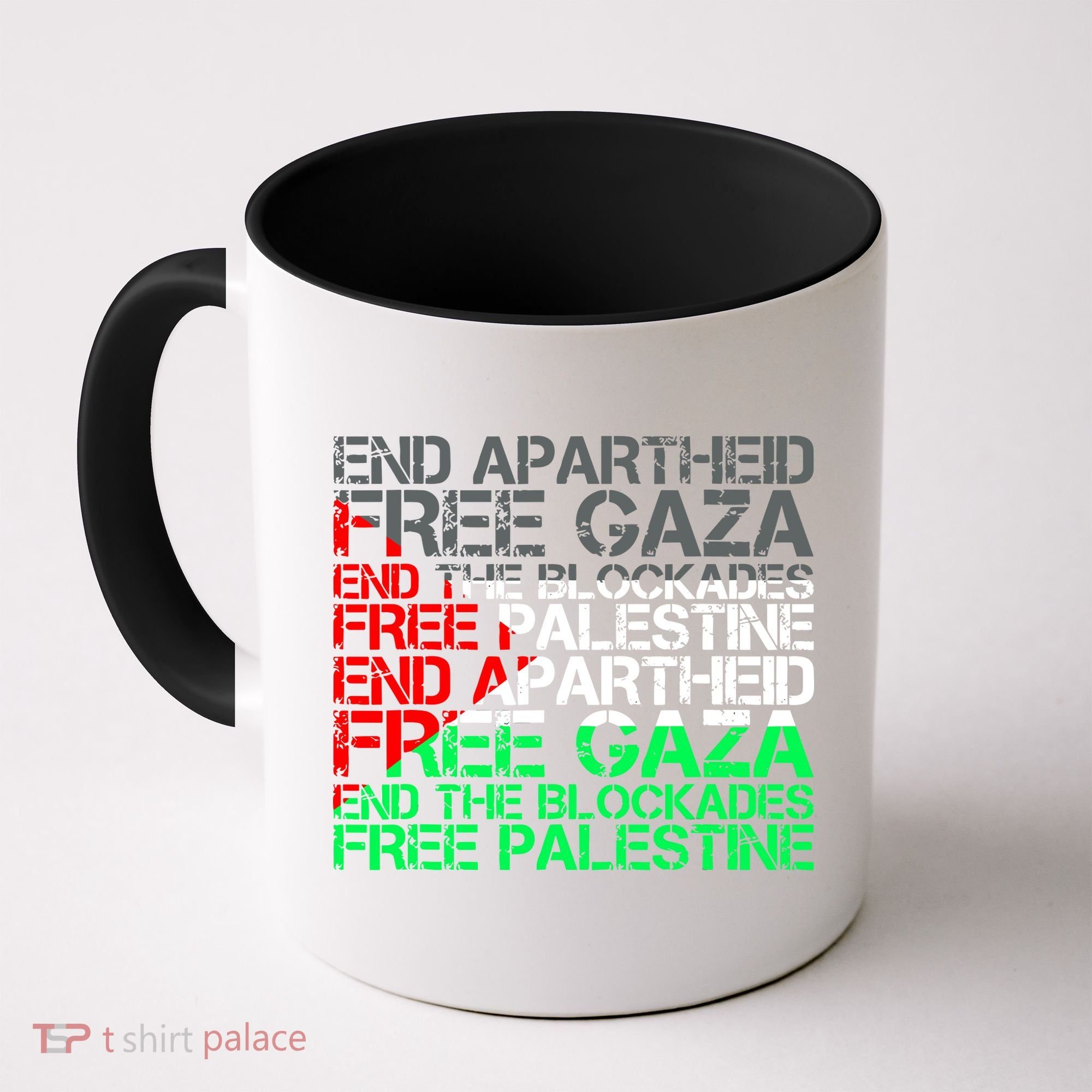 Free Palestine Arabic Palestine Gaza Jerusalem Support Flag Coffee Mug