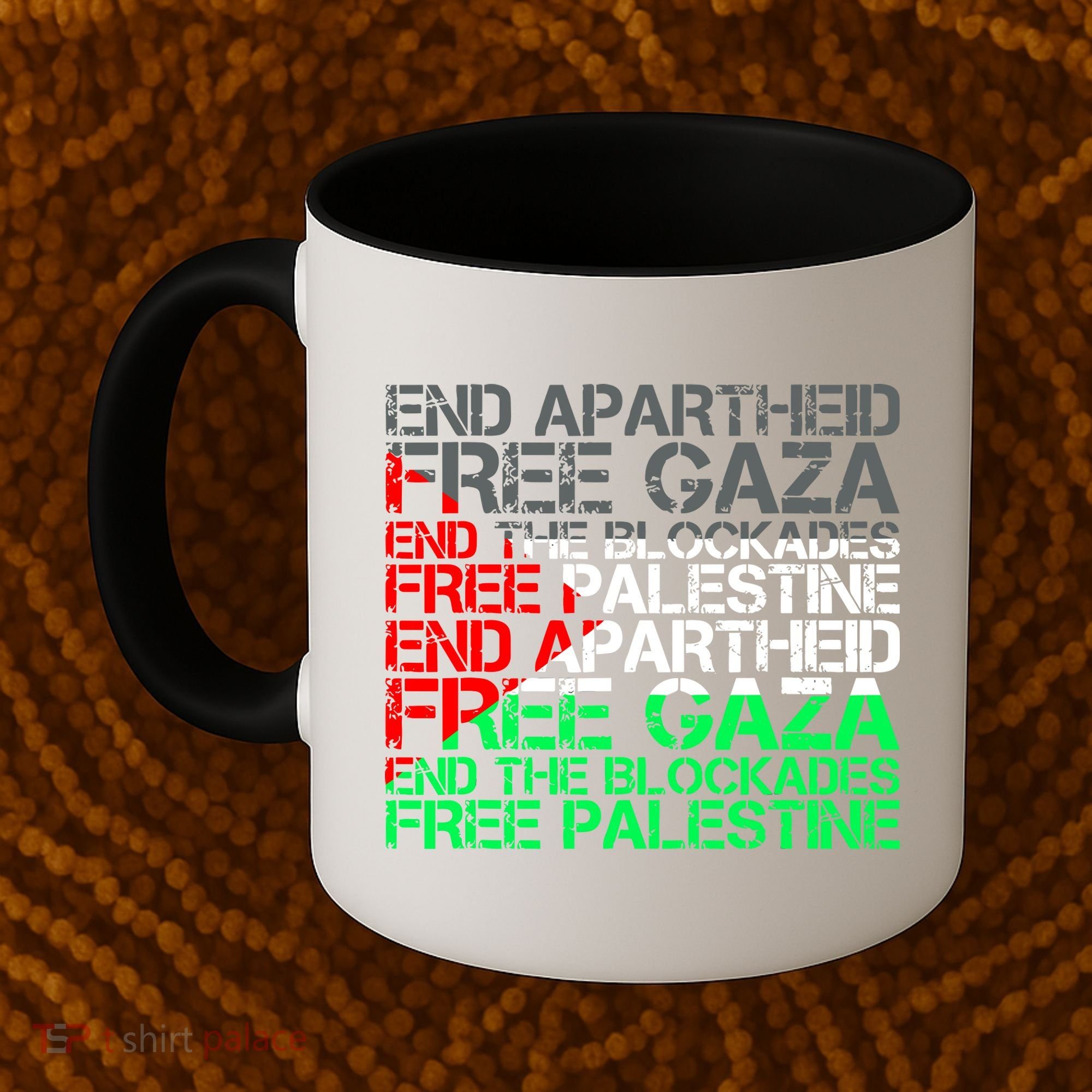 Free Palestine Arabic Palestine Gaza Jerusalem Support Flag Coffee Mug