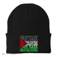 Free Palestine Arabic Palestine Gaza Jerusalem Support Flag Beanie thumb 0