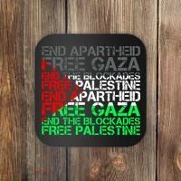 Free Palestine Arabic Palestine Gaza Jerusalem Support Flag Coaster thumb 0